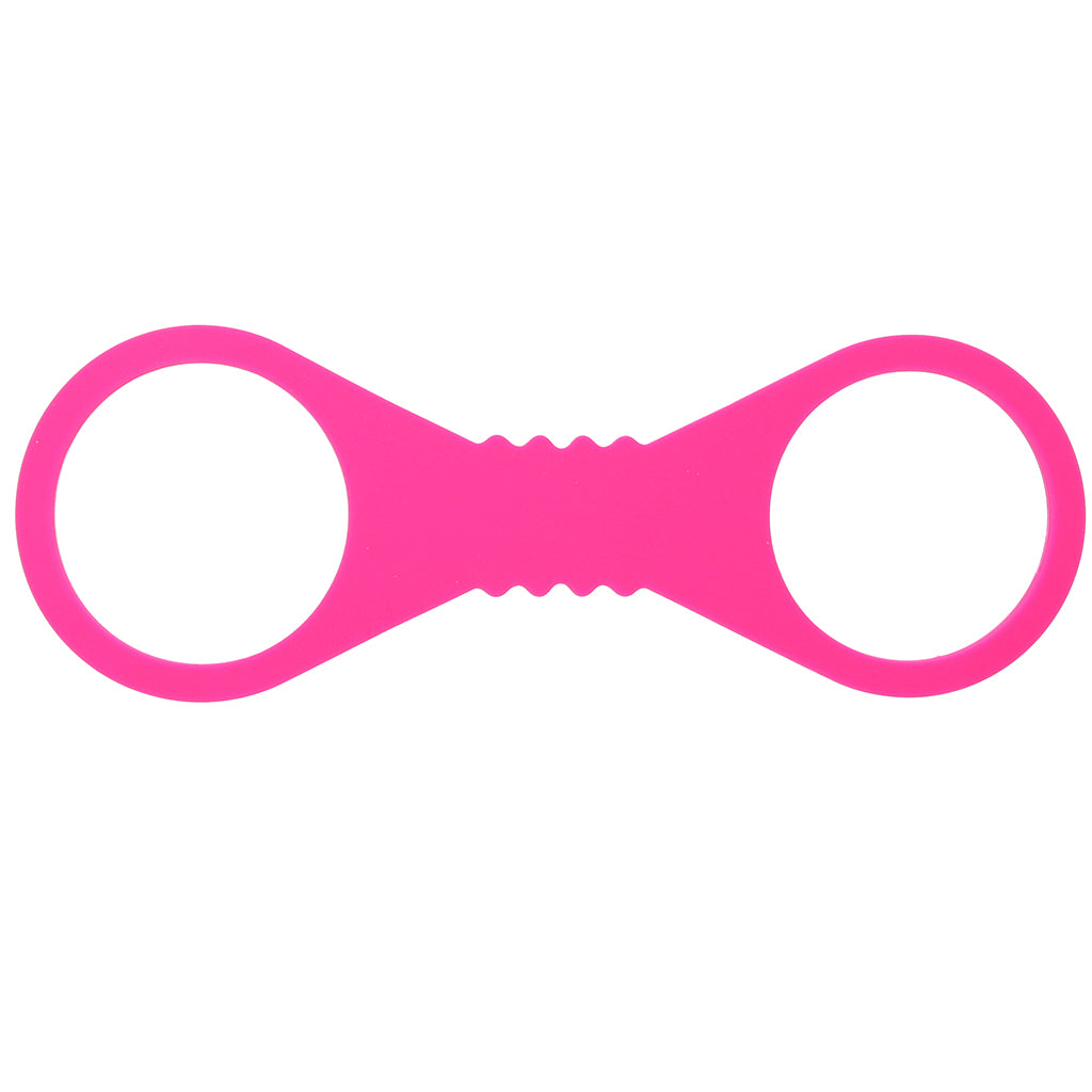 Sex & Mischief Hot Pink Silicone Cuffs in Large Bondage and Fetish > Wrist and Ankle Cuffs