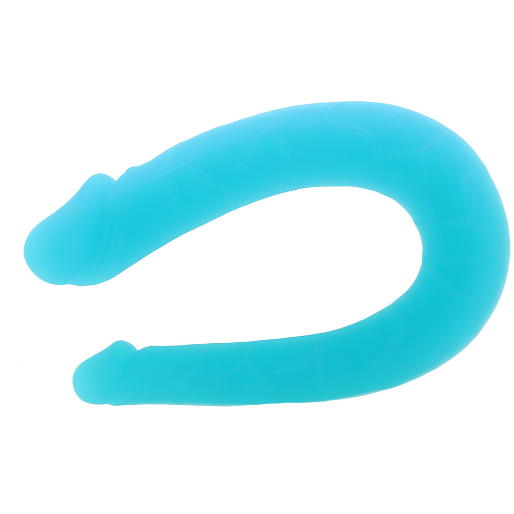 Silicone AC/DC Double Dildo in Teal Dildo Sex Toys > Double Ended Dildos