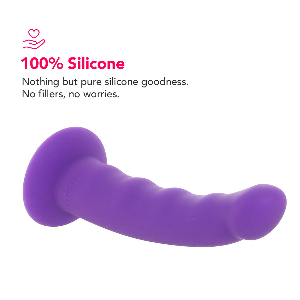 PinkCherry Premium 6.5 Inch Purple Silicone Wavy Dildo Dildo Sex Toys > G-Spot Dildos