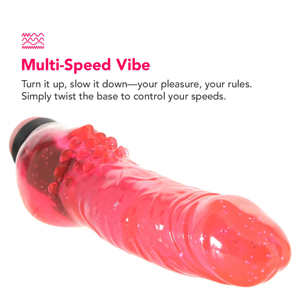 Hot Pinks Clitterific 8 Inch Vibe Vibrators > Realistic Vibrator Dildos
