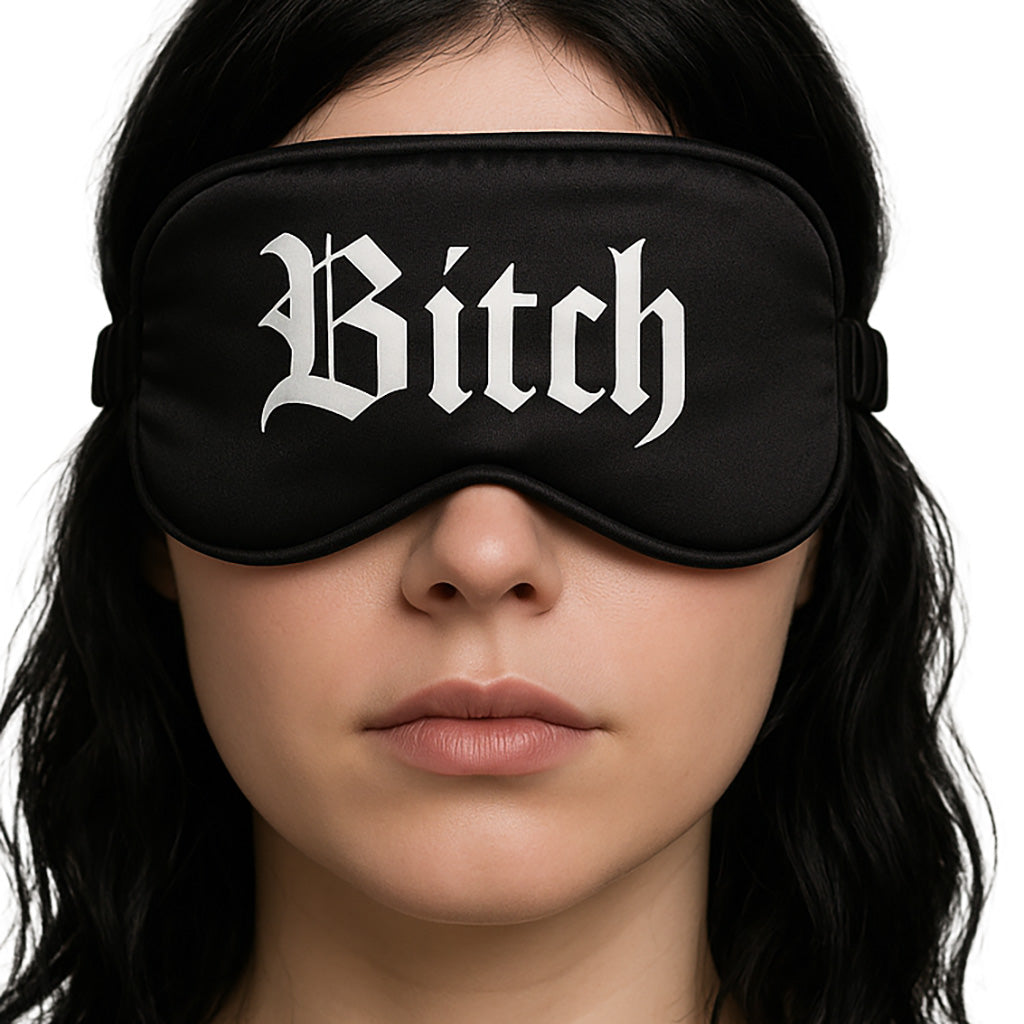 Ouch! Printed Satin Bitch Blindfold Bondage and Fetish > Pleasure Masks and Dress Up Play