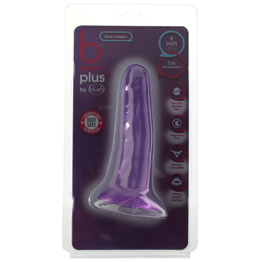 B Yours Plus Hard n’ Happy 5 Inch Jelly Dildo in Purple Dildo Sex Toys > Realistic Dildos
