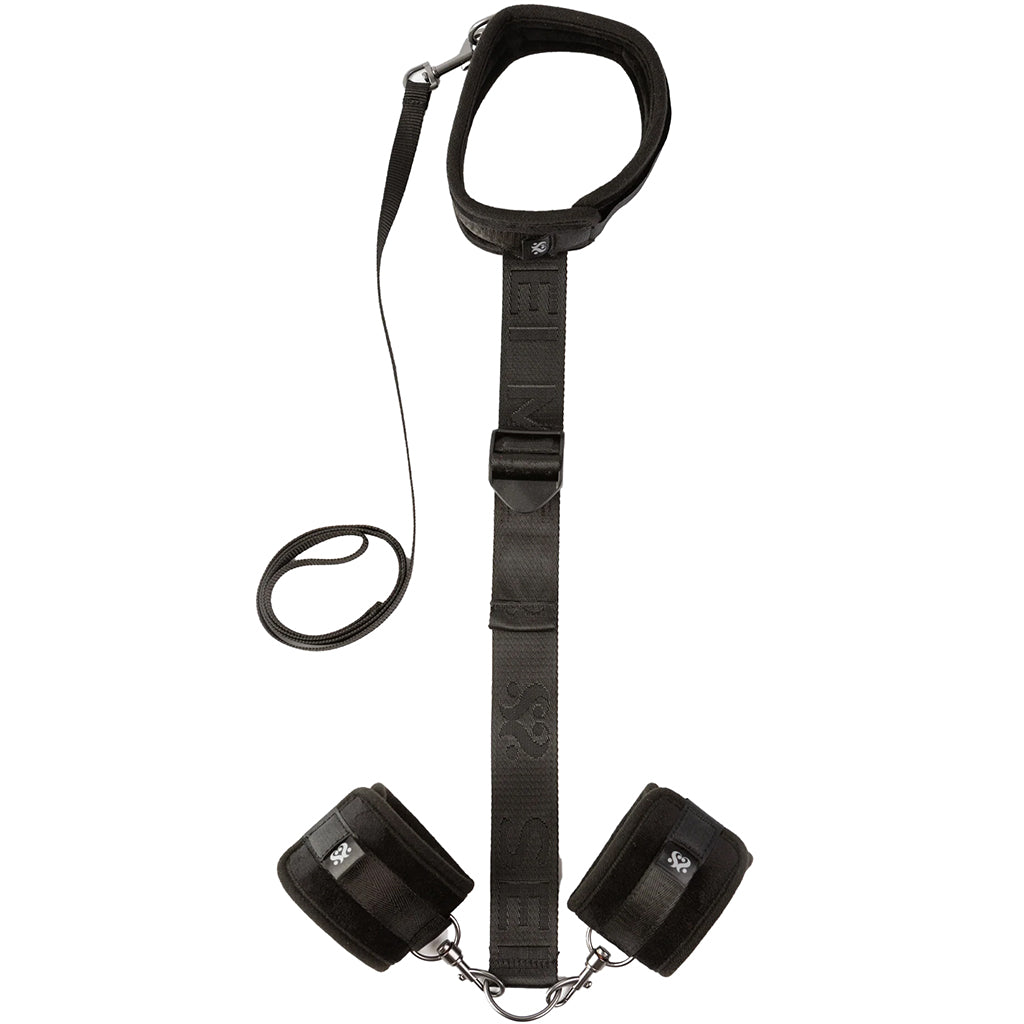 Sei Mio Neck Firmly In Check Neck & Wrist Restraint Kit Bondage and Fetish > Wrist and Ankle Cuffs