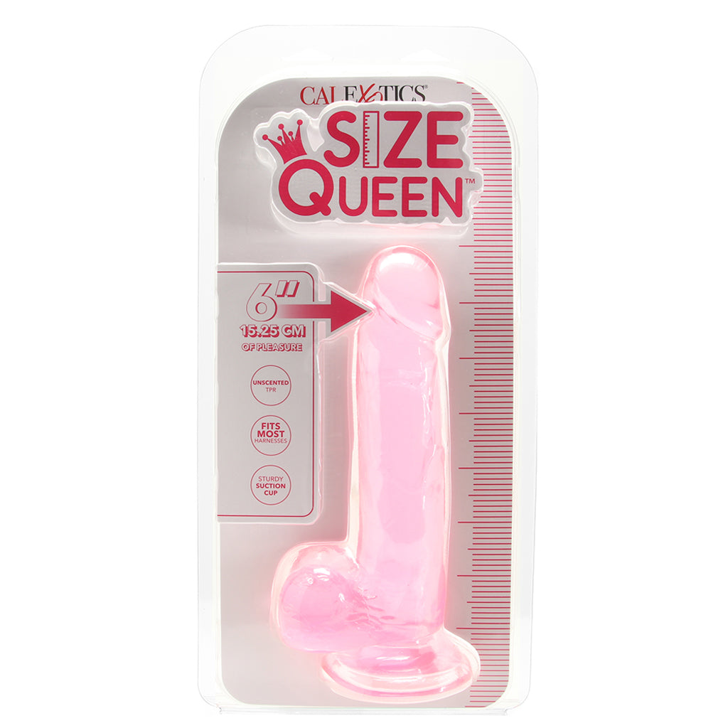 Size Queen 6 Inch Jelly Dildo in Pink Dildo Sex Toys > Realistic Dildos