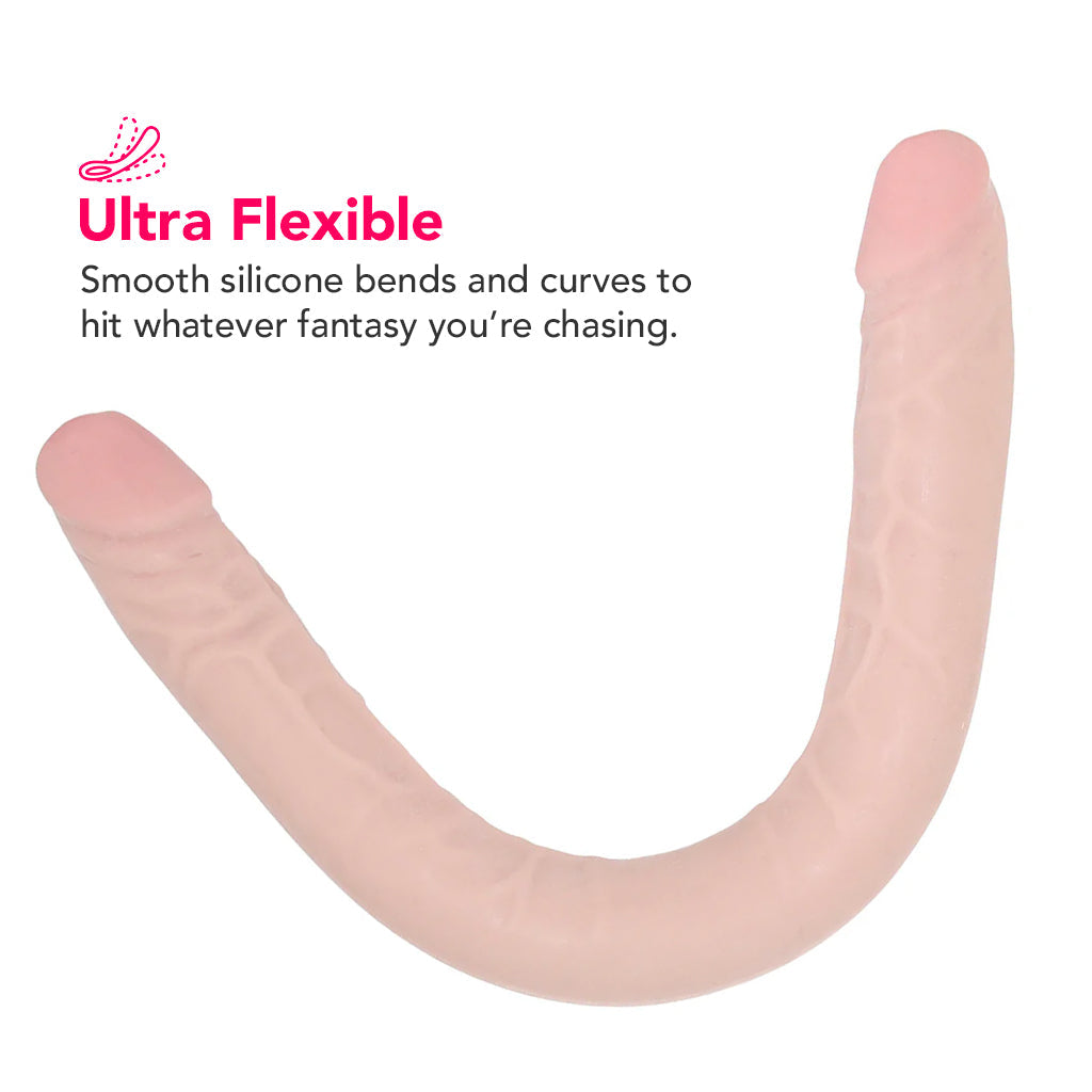 Dr. Skin+ 16.5 Inch Posable Silicone Double Dildo Dildo Sex Toys > Double Ended Dildos