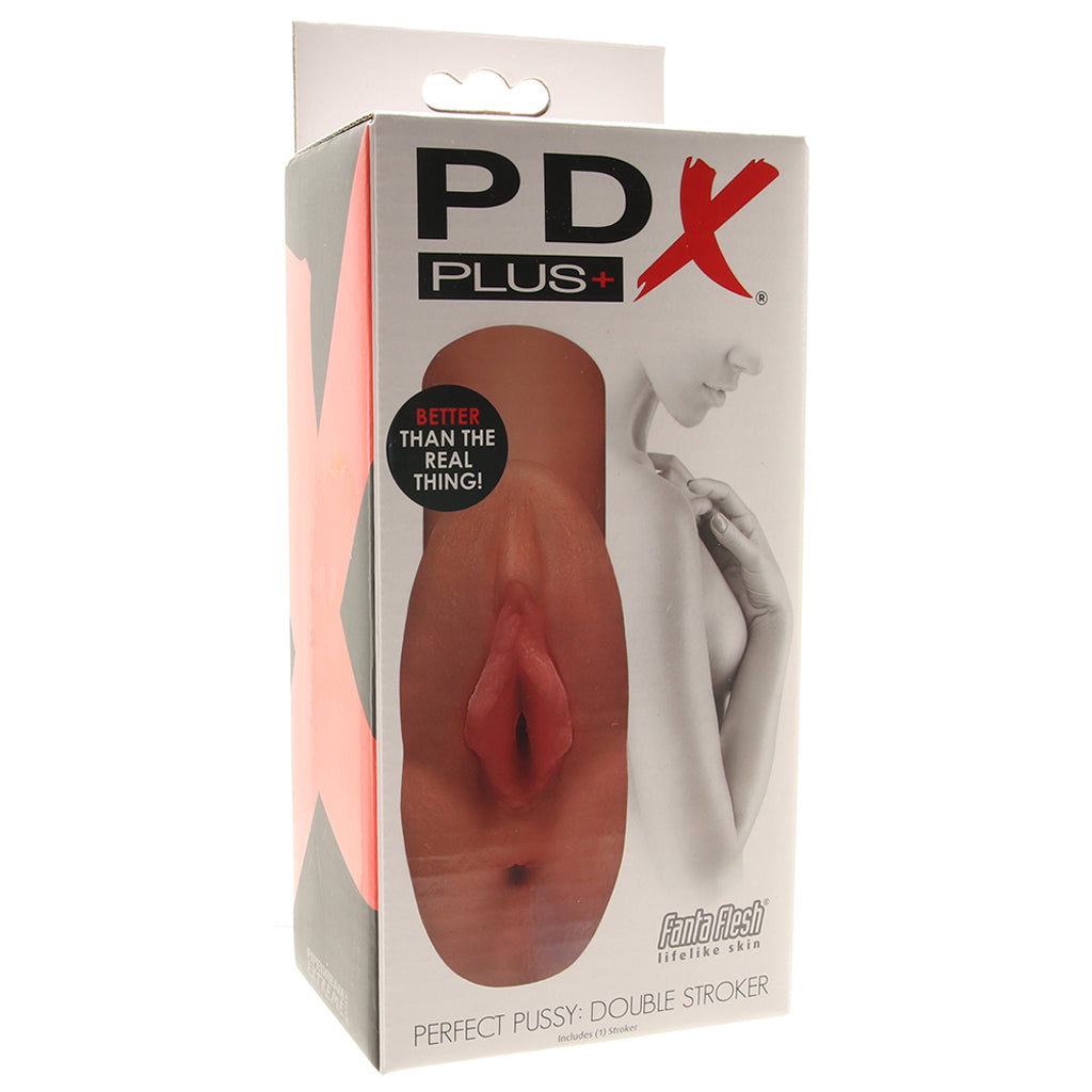 PDX Plus Perfect Pussy Double Stroker in Tan Male Masturbators > Pocket Strokers