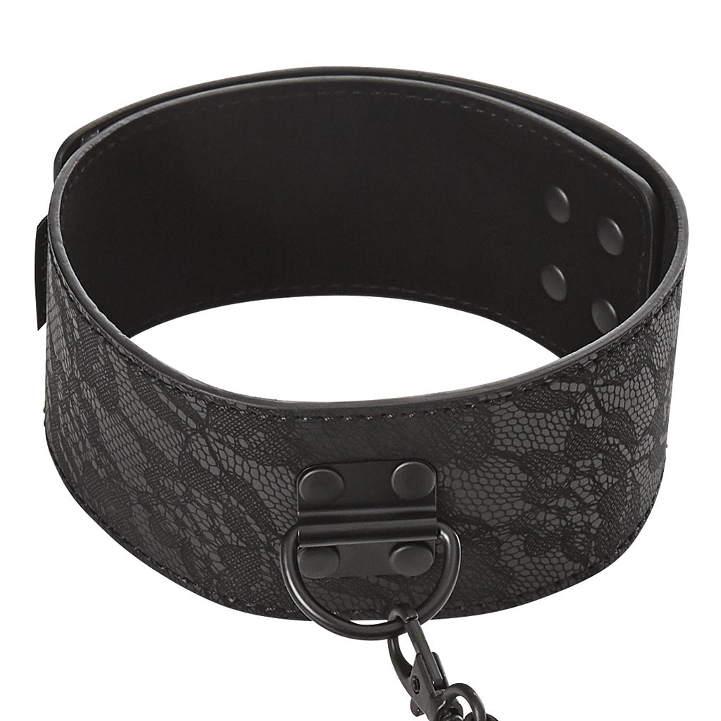 Sincerely Locking Lace Leash and Collar in Black Bondage and Fetish > Leashes and Collars