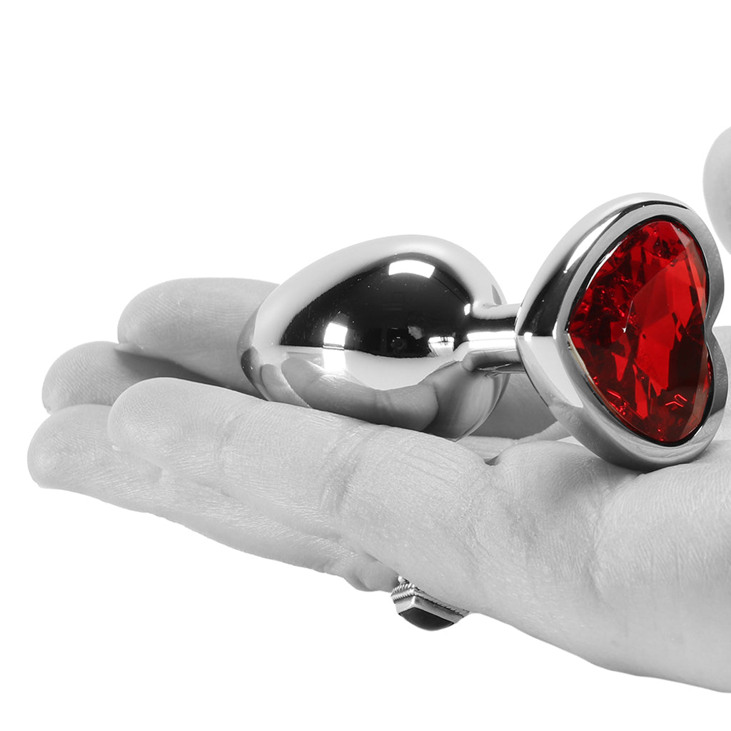 Booty Sparks Red Heart Gem Anal Plug in Small Anal Sex Toys > Butt Plugs