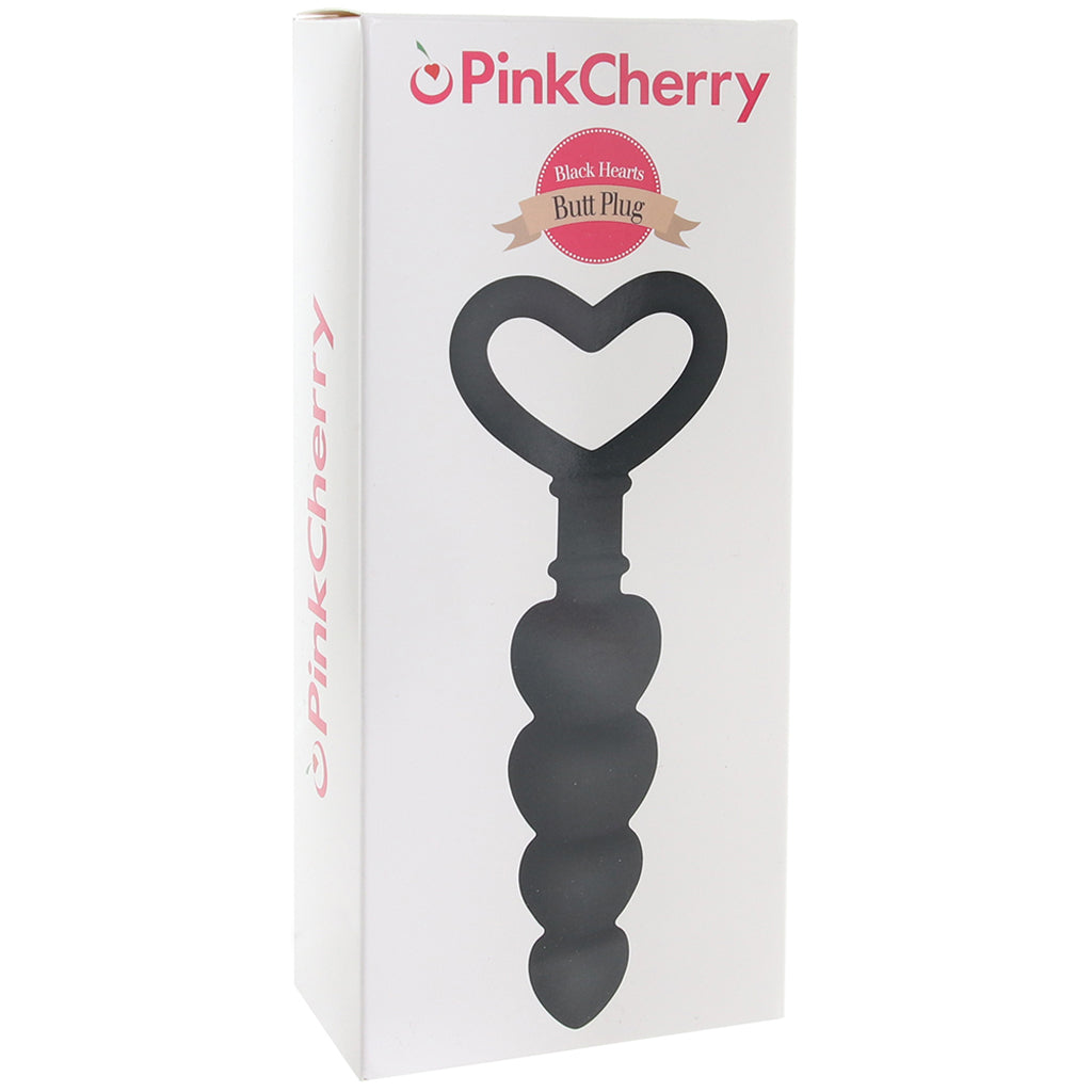 PinkCherry Black Hearts Butt Plug Anal Sex Toys > Butt Plugs