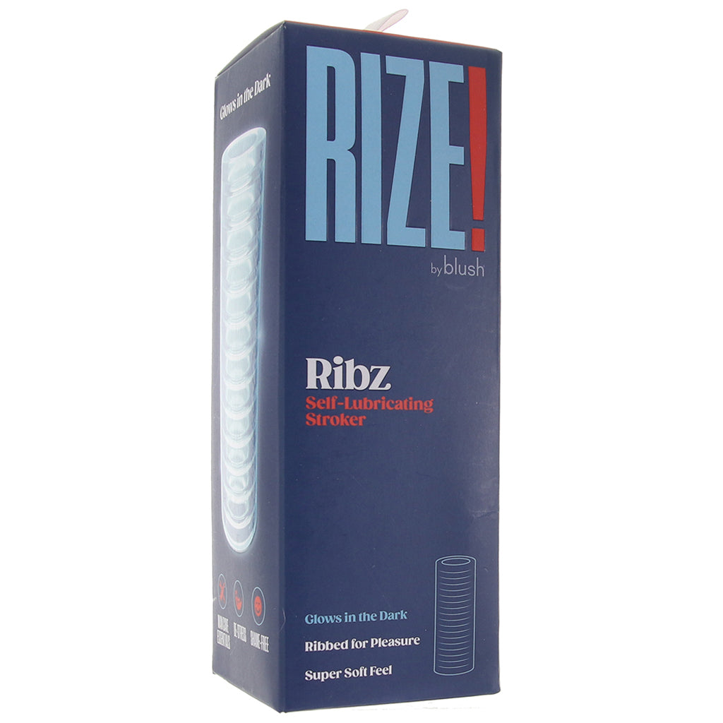 Rize Ribz Self Lubricating Stroker in Glow in the Dark Male Masturbators > Pocket Strokers