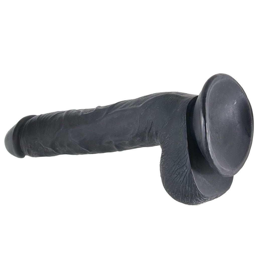 Master Cock Long Logan 10 Inch Ballsy Dildo in Black Dildo Sex Toys > Realistic Dildos