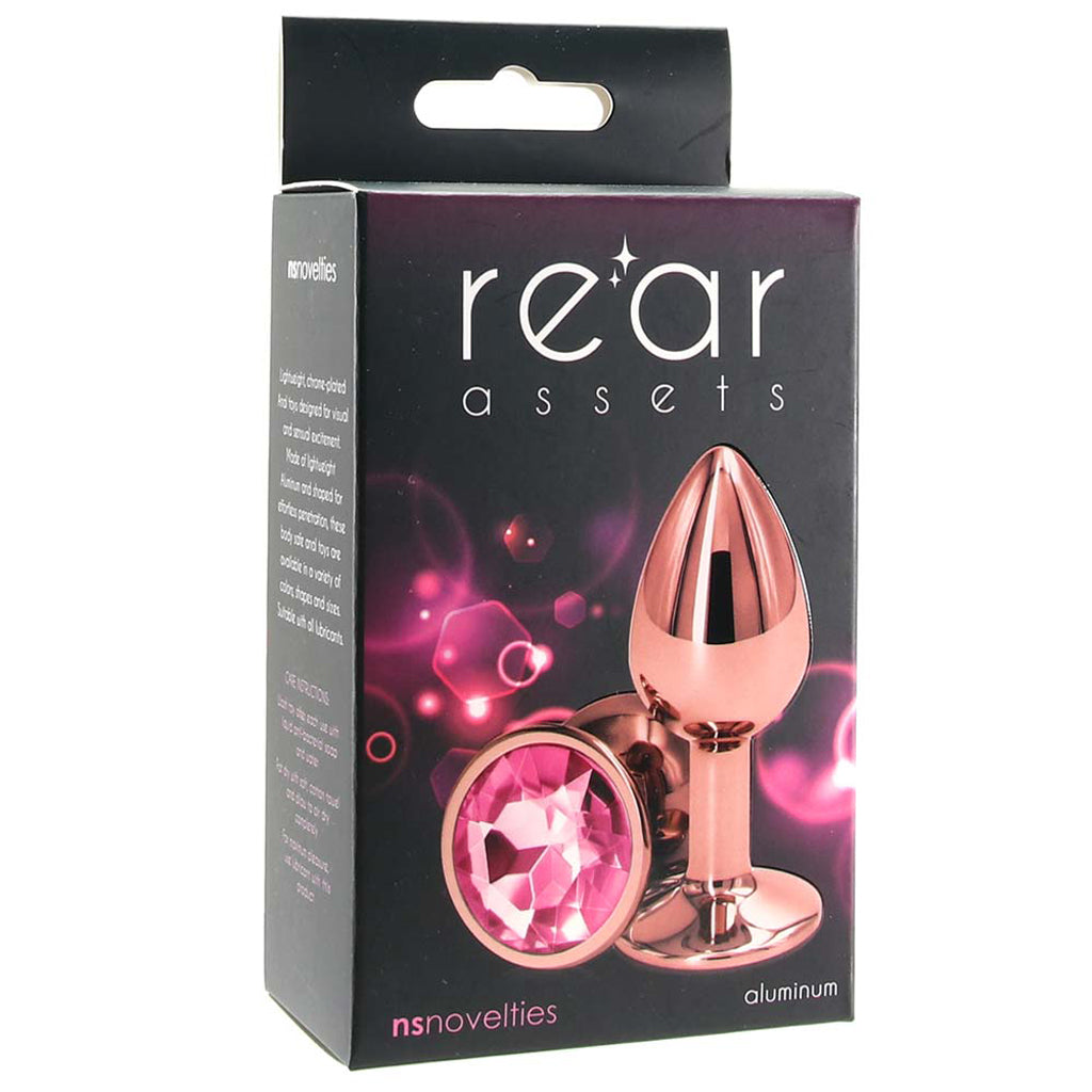 Small Aluminum Plug with Pink Gem in Rose Gold Anal Sex Toys > Butt Plugs