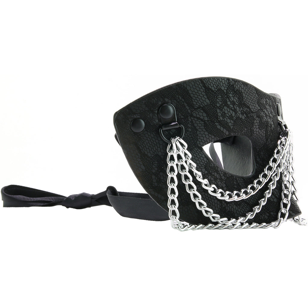 Sincerely Chained Lace Mask in Black Bondage and Fetish > Pleasure Masks and Dress Up Play