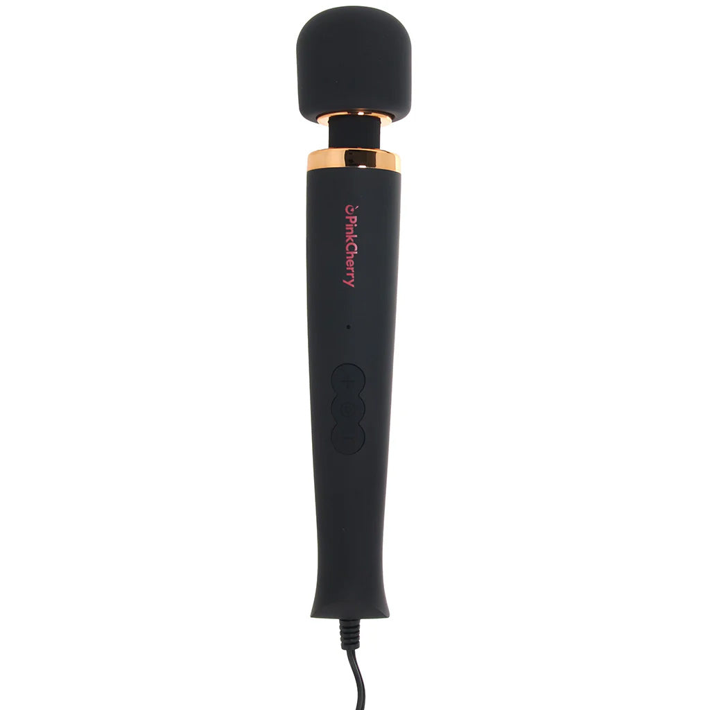 PinkCherry Premium Powered Wand in Black Vibrators > Wands
