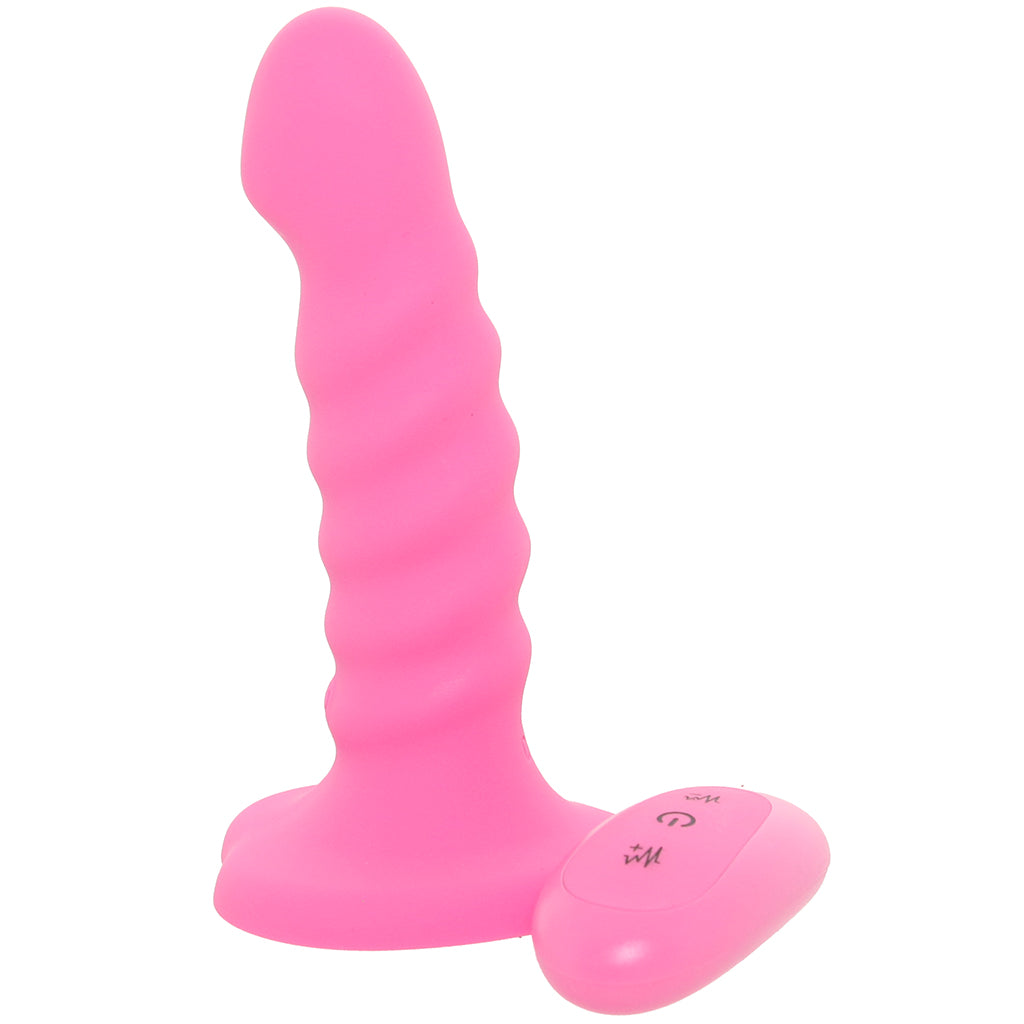 Colours 5 Inch Ribbed Remote Vibe in Pink Vibrators > G-Spot Vibrators