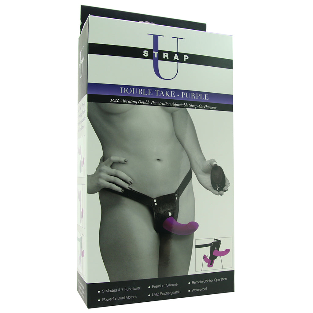 Strap U Double Take Vibrating Dildo & Harness Dildo Sex Toys > Strap-On and Harnesses
