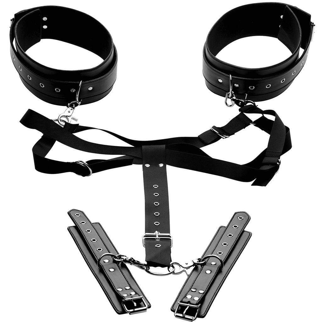 Master Series Acquire Thigh Harness with Cuffs Bondage and Fetish > Wrist and Ankle Cuffs