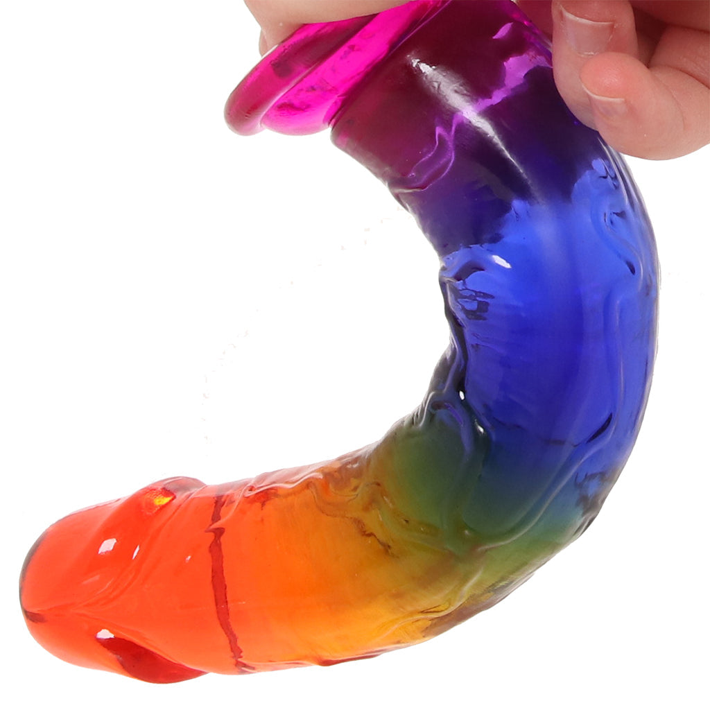 Crystal Jellies 7.5 Inch Classic Dildo in Rainbow Dildo Sex Toys > Realistic Dildos