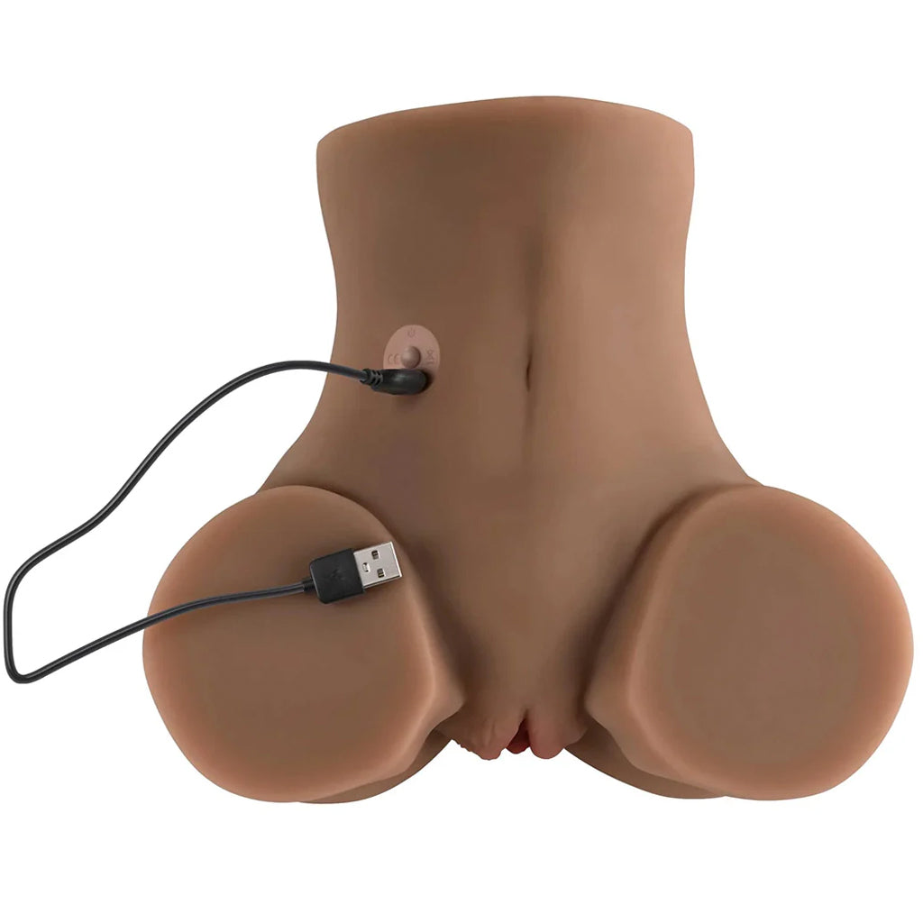 Rear Beauty Sucking & Vibrating Masturbator in Dark Male Masturbators > Realistic Butts