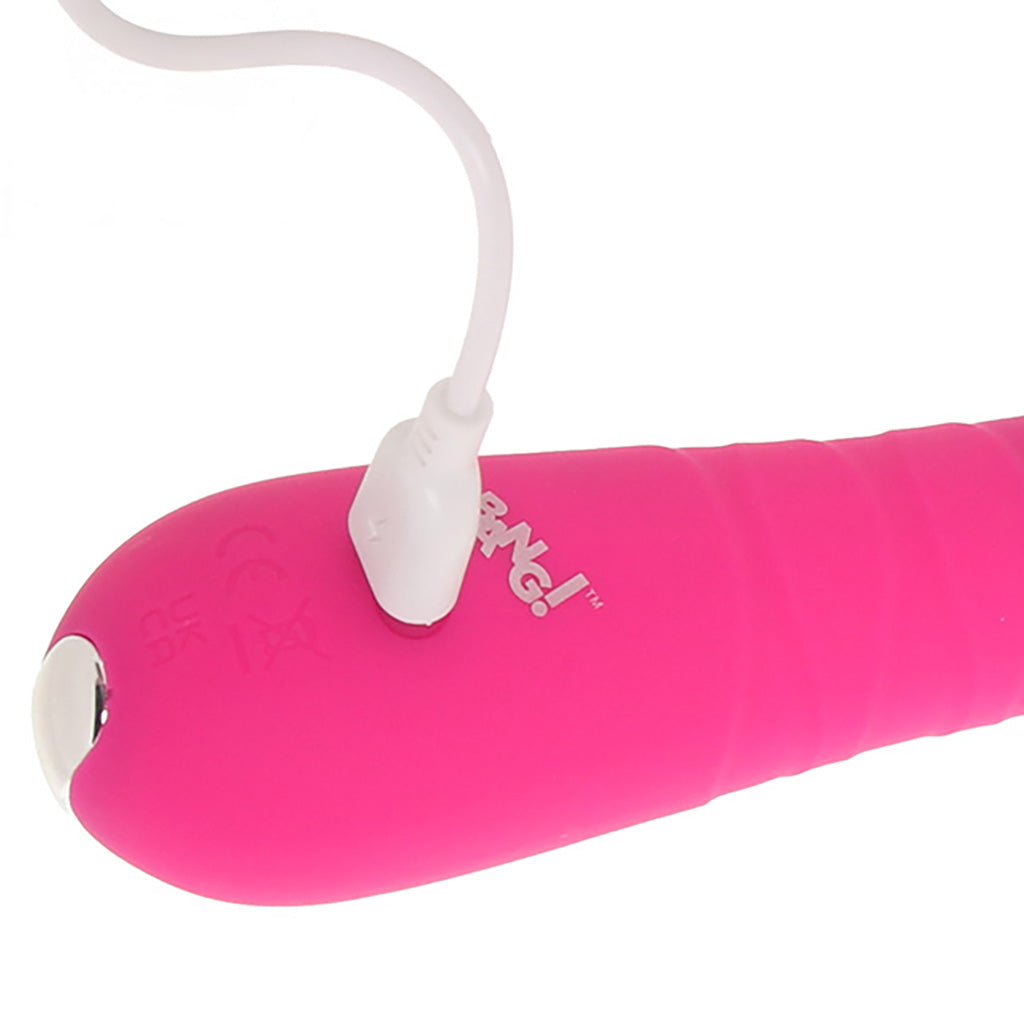 Bang! Thrusting Silicone Vibe in Pink Thrusting Dildos & Vibrators