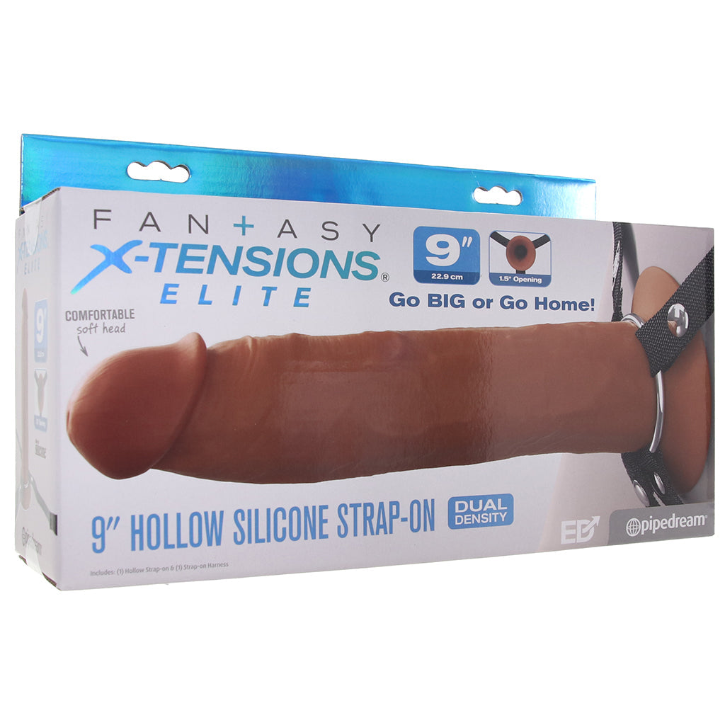 Fantasy X-tensions Elite 9 Inch Hollow Strap-On in Brown Dildo Sex Toys > Strap-On and Harnesses