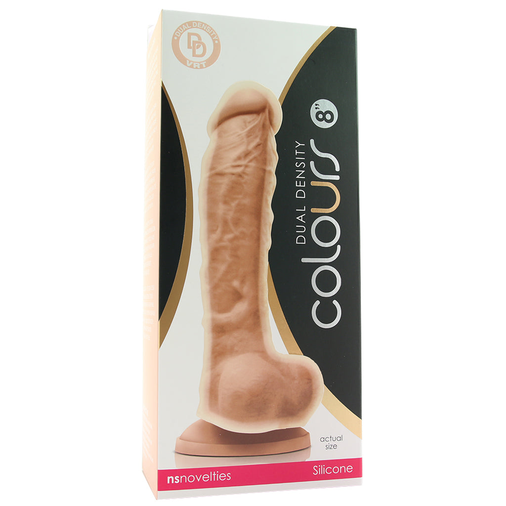 Colours 8 Inch Dual Density Silicone Dildo in White Dildo Sex Toys > Realistic Dildos