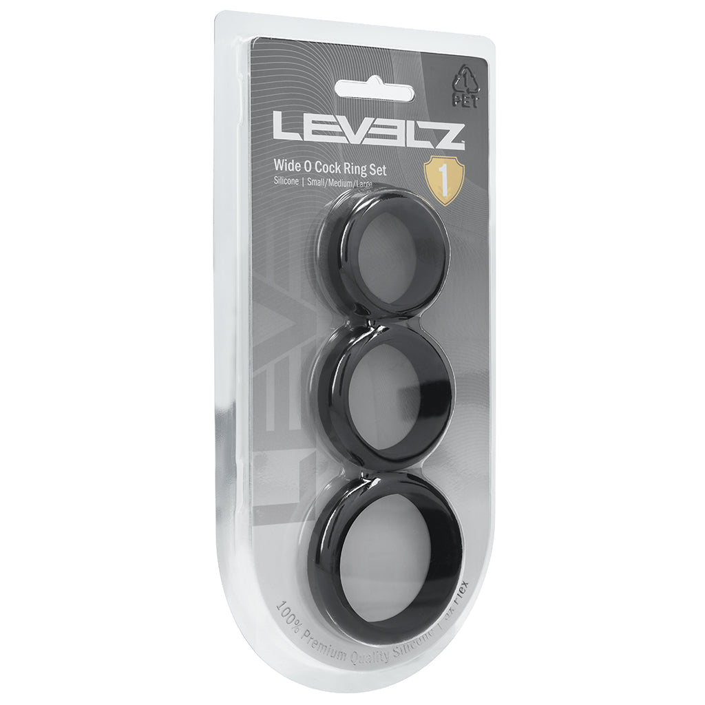LEVELZ 3 Piece Wide O Cock Ring Set in S-L Cock Rings