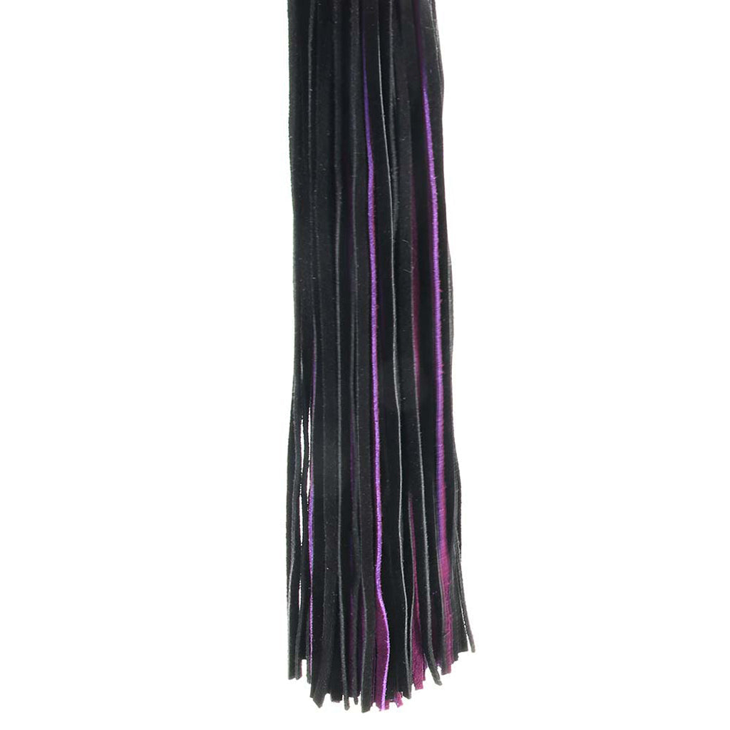 Long Suede Flogger in Black & Purple Bondage and Fetish > Whips and Crops