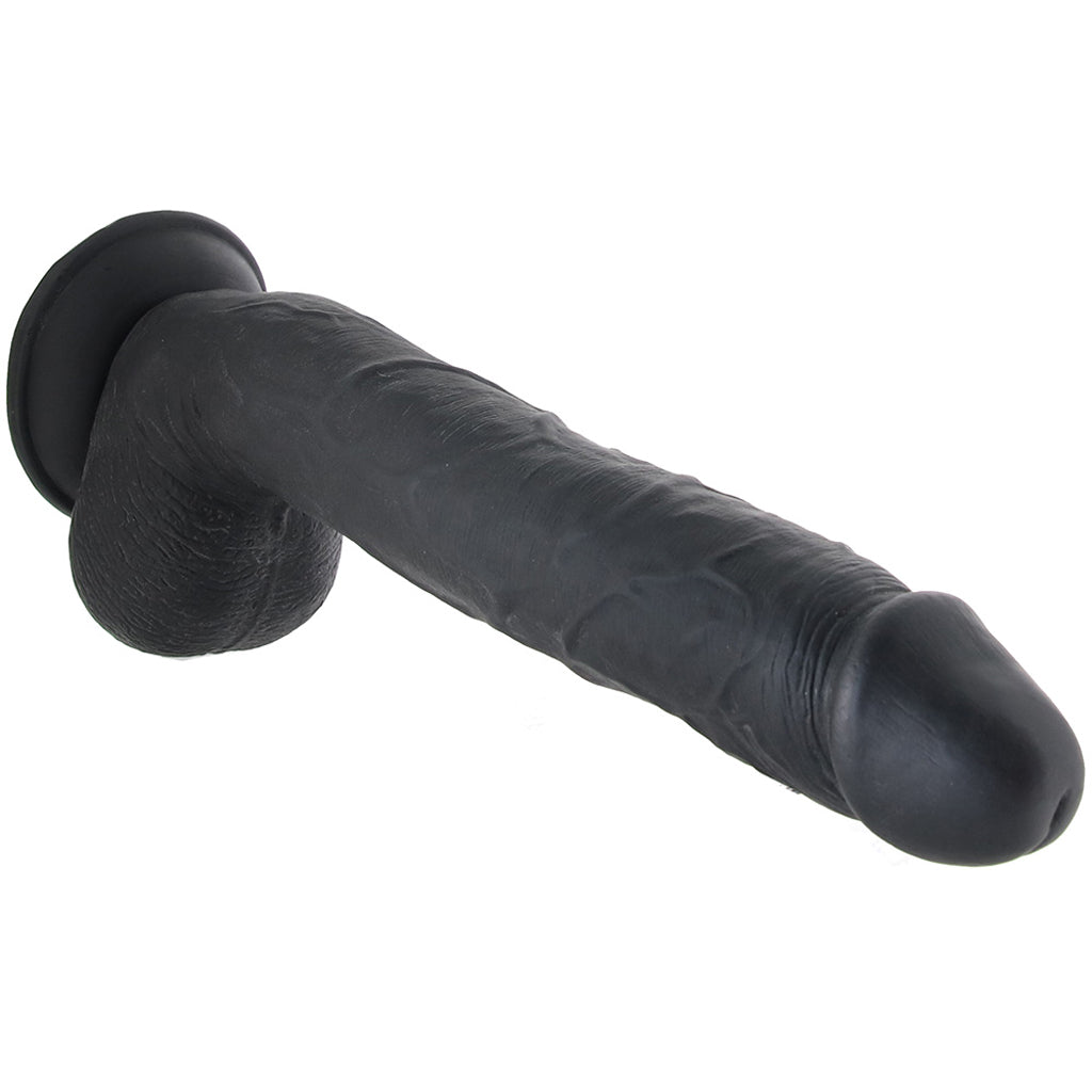 Master Cock Long Logan 10 Inch Ballsy Dildo in Black Dildo Sex Toys > Realistic Dildos