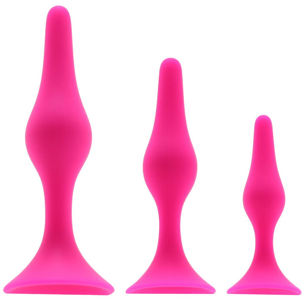 Luxe Beginner Silicone Butt Plug Kit in Pink Anal Sex Toys > Butt Plugs