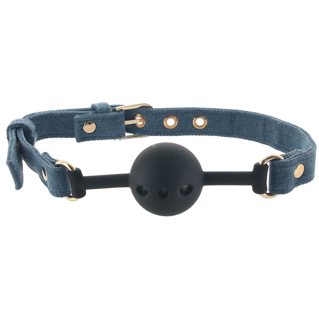Ride 'Em Denim Ball Gag Bondage and Fetish > Ball Gags & Mouth Restraints