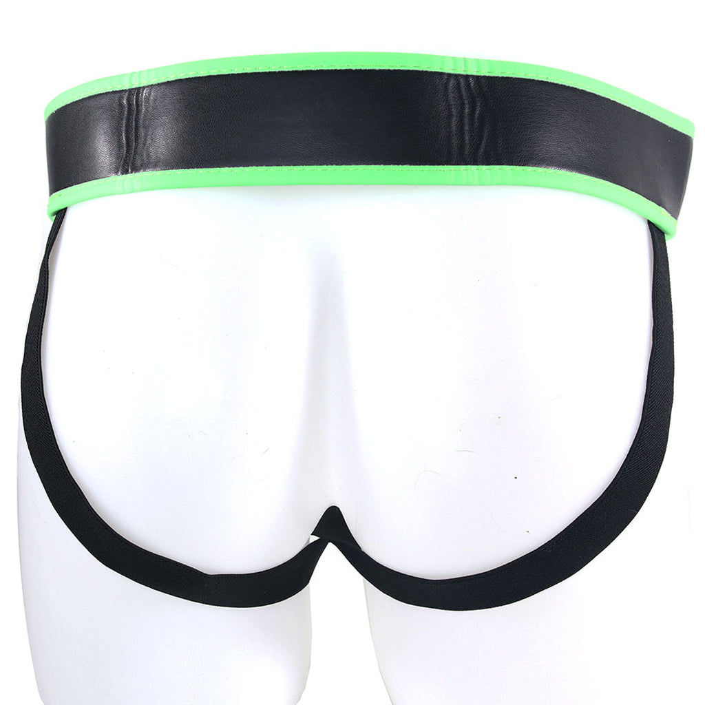 Ouch! Glow In The Dark Striped Pouch Jock Strap /XL Bondage and Fetish > Men's Bondage Wear