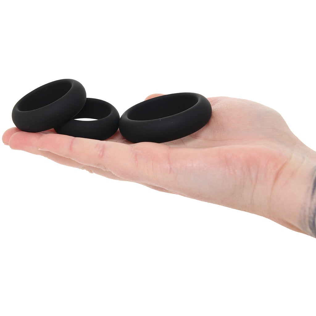 LEVELZ 3 Piece Wide O Cock Ring Set in S-L Cock Rings