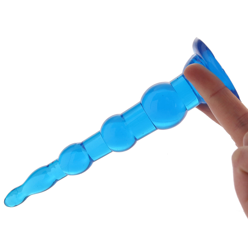 Blue Line 6.75 Inch Anal Beads With Suction Base Anal Sex Toys > Anal Beads
