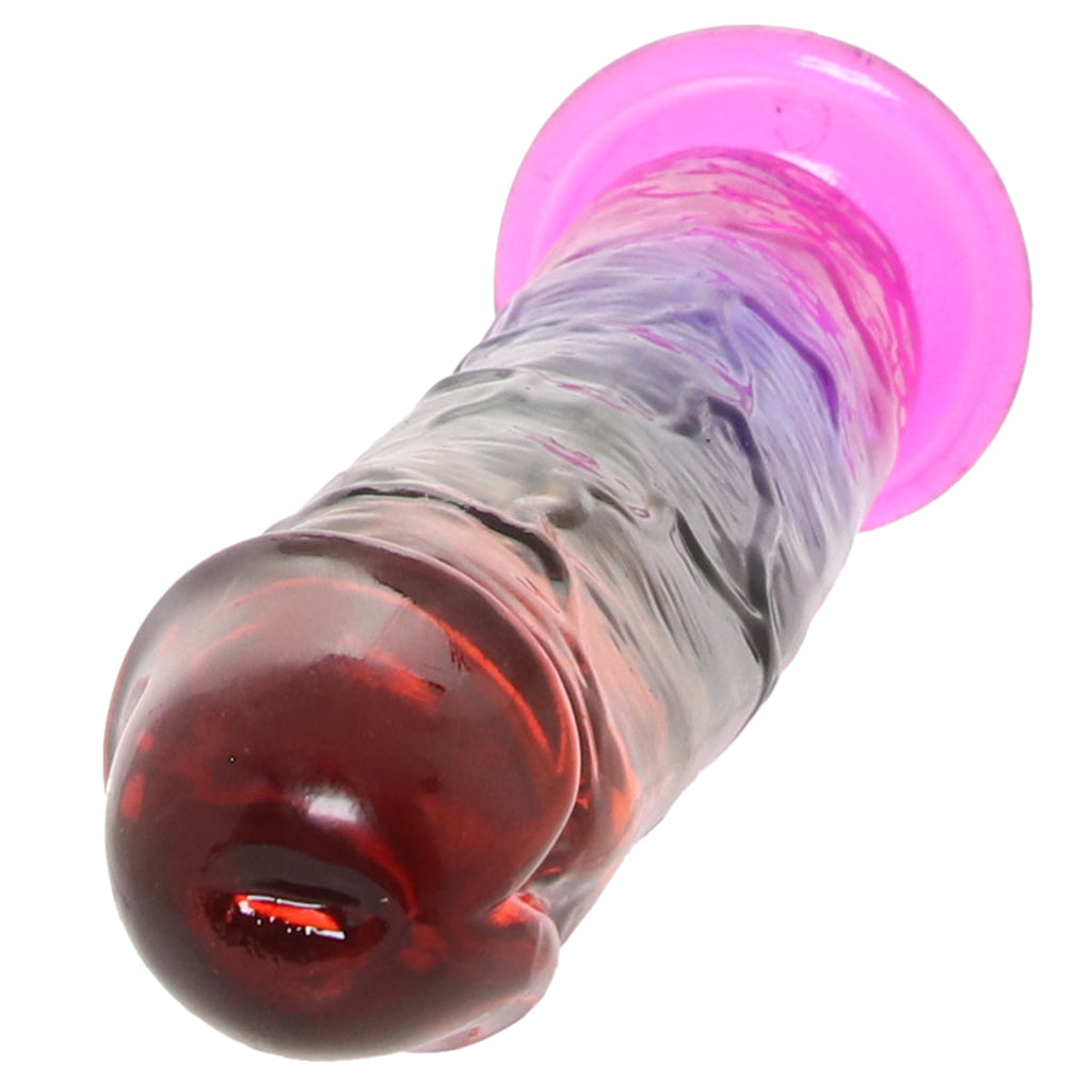 Crystal Jellies 7 Inch Classic Dildo in Rainbow Dildo Sex Toys > Realistic Dildos