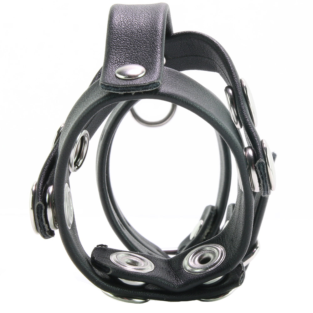 Blue Line Double Cock and Ball Strap with Leash Lead Bondage and Fetish > Cock and Ball Devices