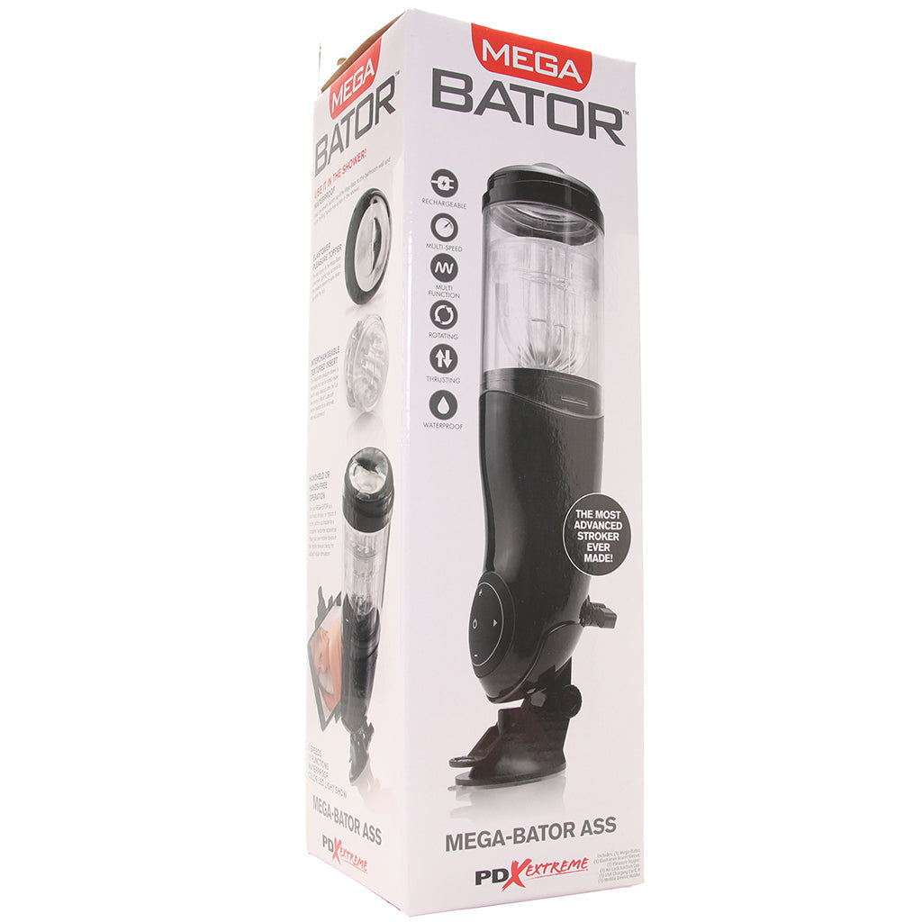 Extreme Mega-Bator Ass in Black/Clear Male Masturbators > Self-Contained Strokers