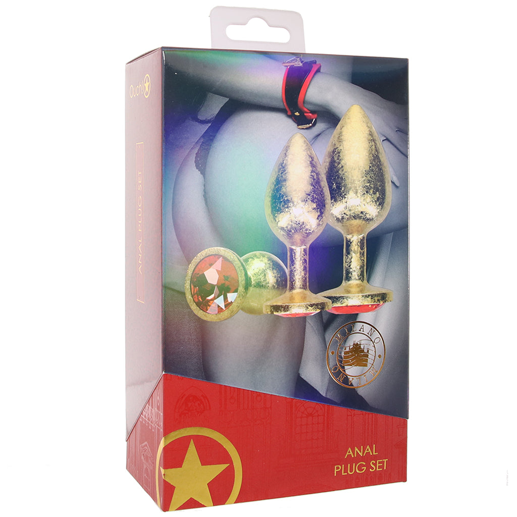 Ouch! Milan Collection Metal Anal Plug Set Anal Sex Toys > Butt Plugs