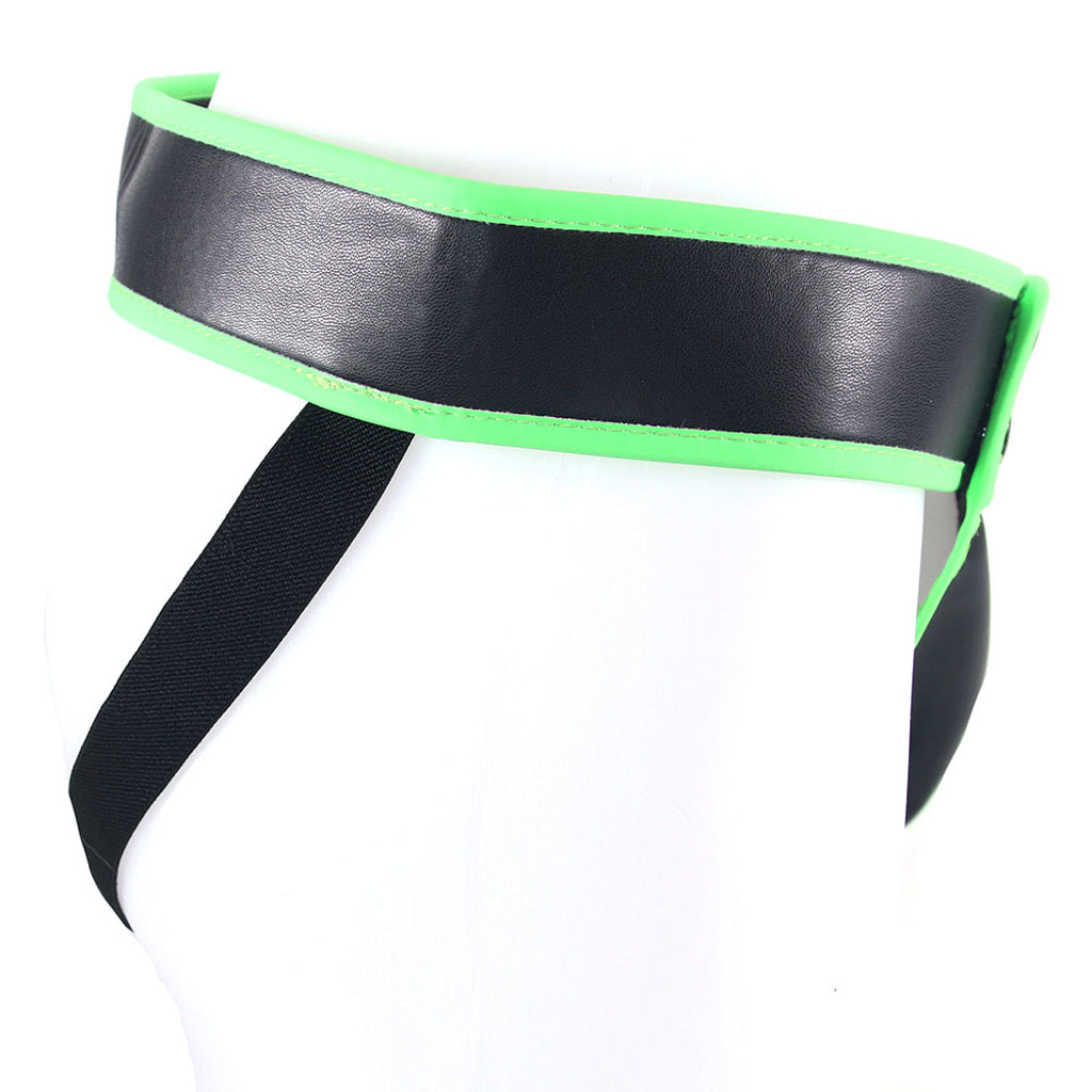 Ouch! Glow In The Dark Striped Pouch Jock Strap /XL Bondage and Fetish > Men's Bondage Wear