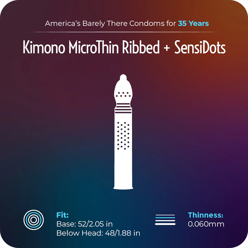 Kimono MicroThin Ribbed & Sensi-Dots in 12 Pack Condoms