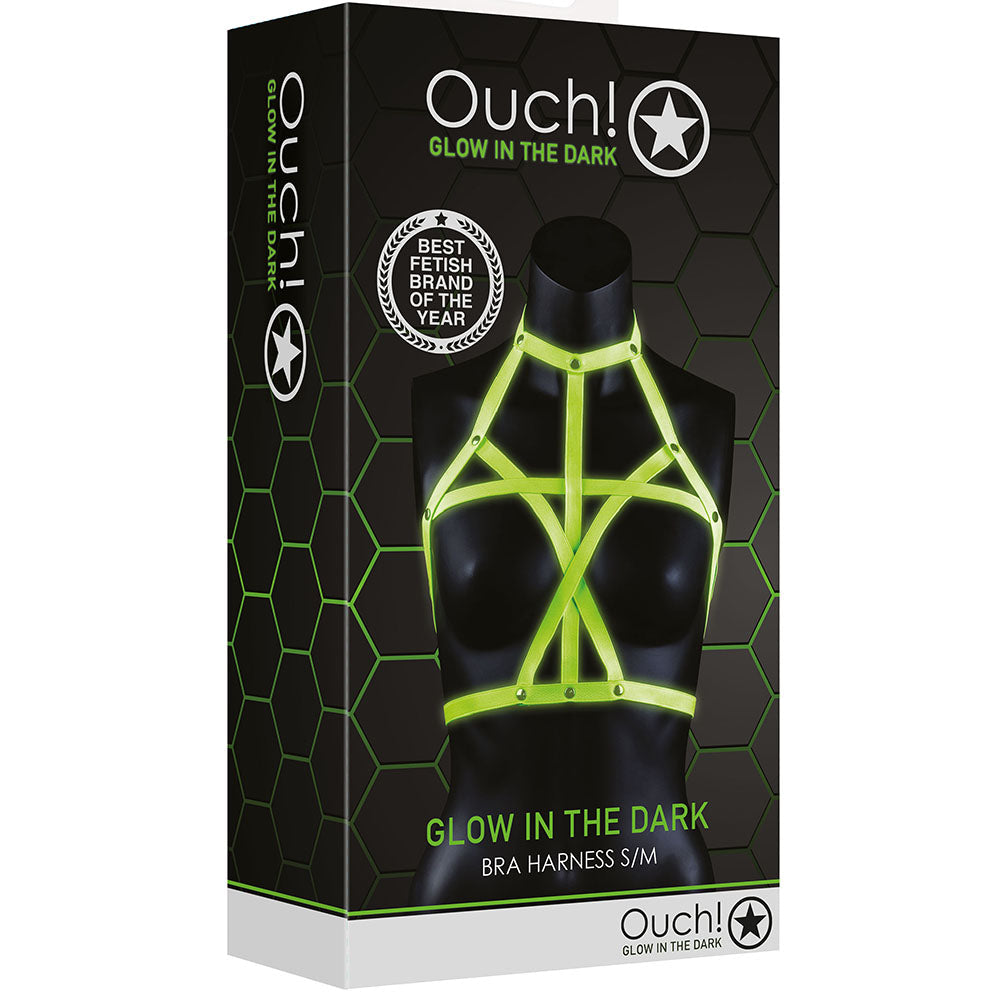 Ouch! Glow In The Dark Bra Harness /M Bondage and Fetish > Men's Bondage Wear