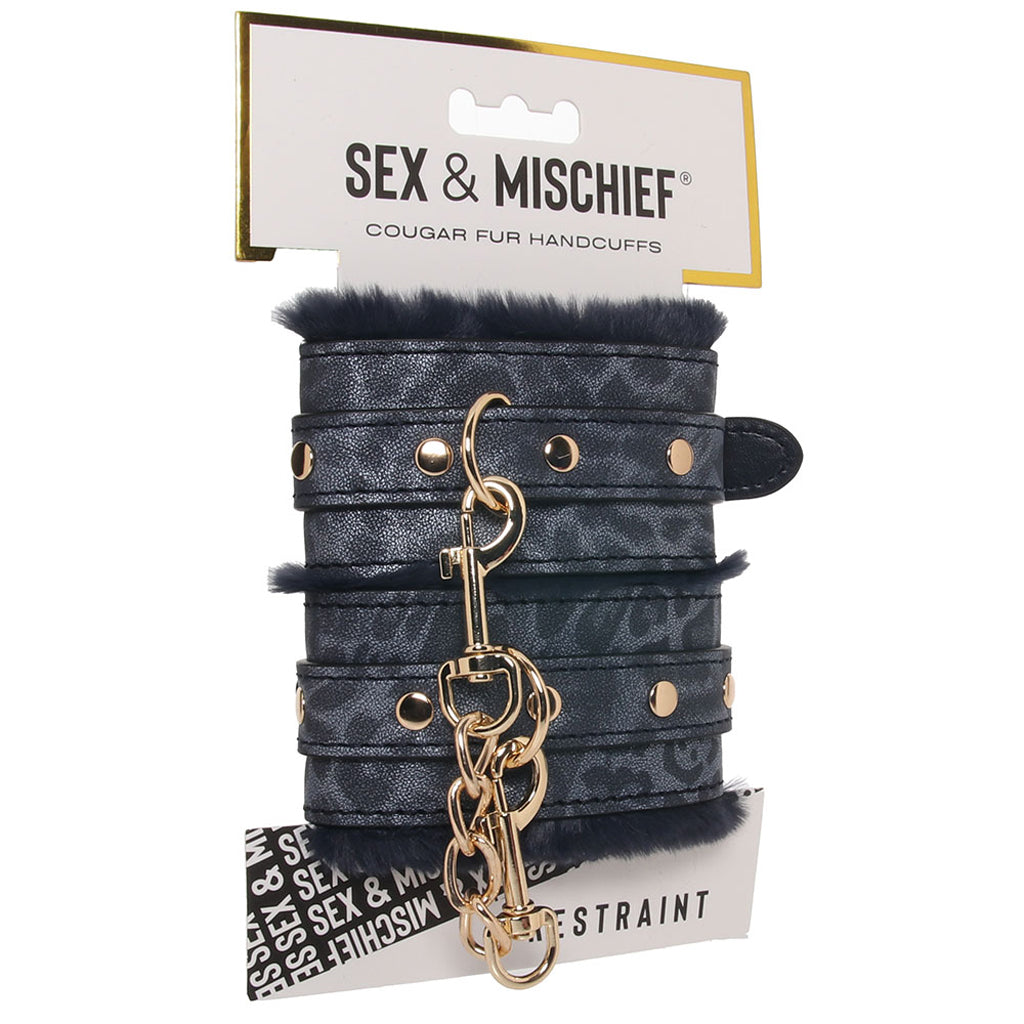 Sex & Mischief Cougar Fur Handcuffs Bondage and Fetish > Wrist and Ankle Cuffs