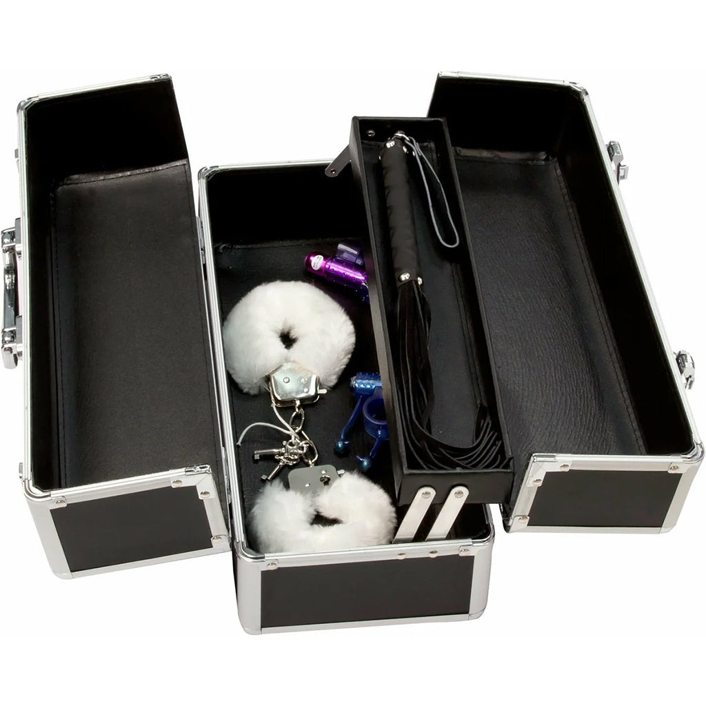 Simple and True Lockable Large Vibrator Case in Black Toy Storage
