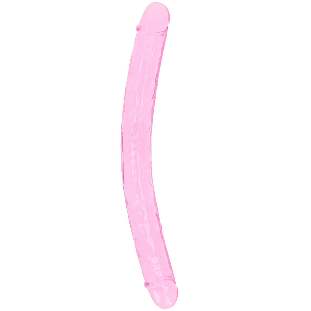 RealRock Crystal Clear Jelly 18 Inch Double Dildo in Pink Dildo Sex Toys > Double Ended Dildos