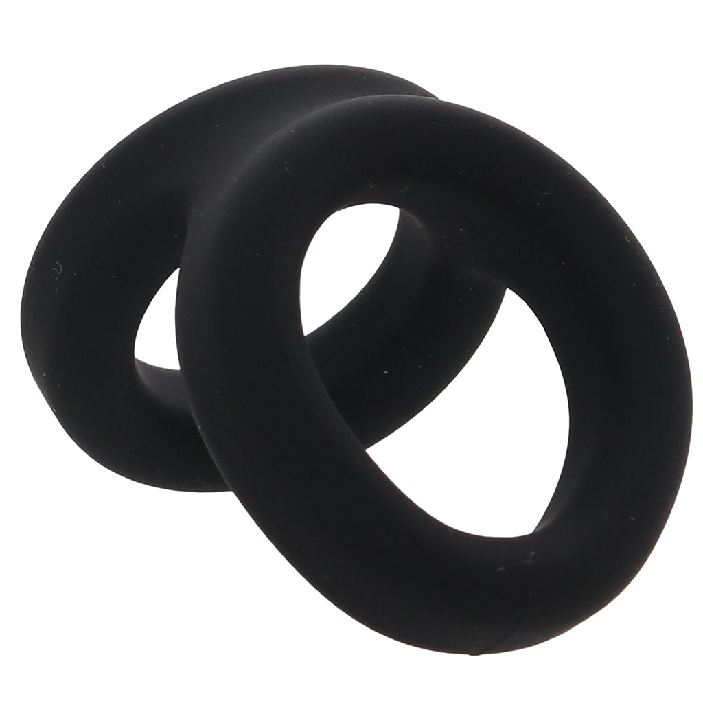 Alpha Ring Liquid Silicone Snug Tugger in Black Cock Rings
