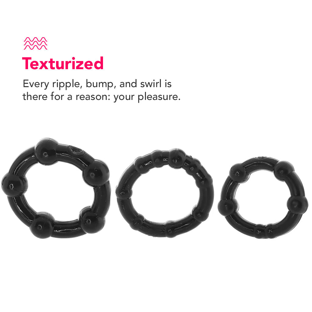 PinkCherry Cock Rings in Black Cock Rings