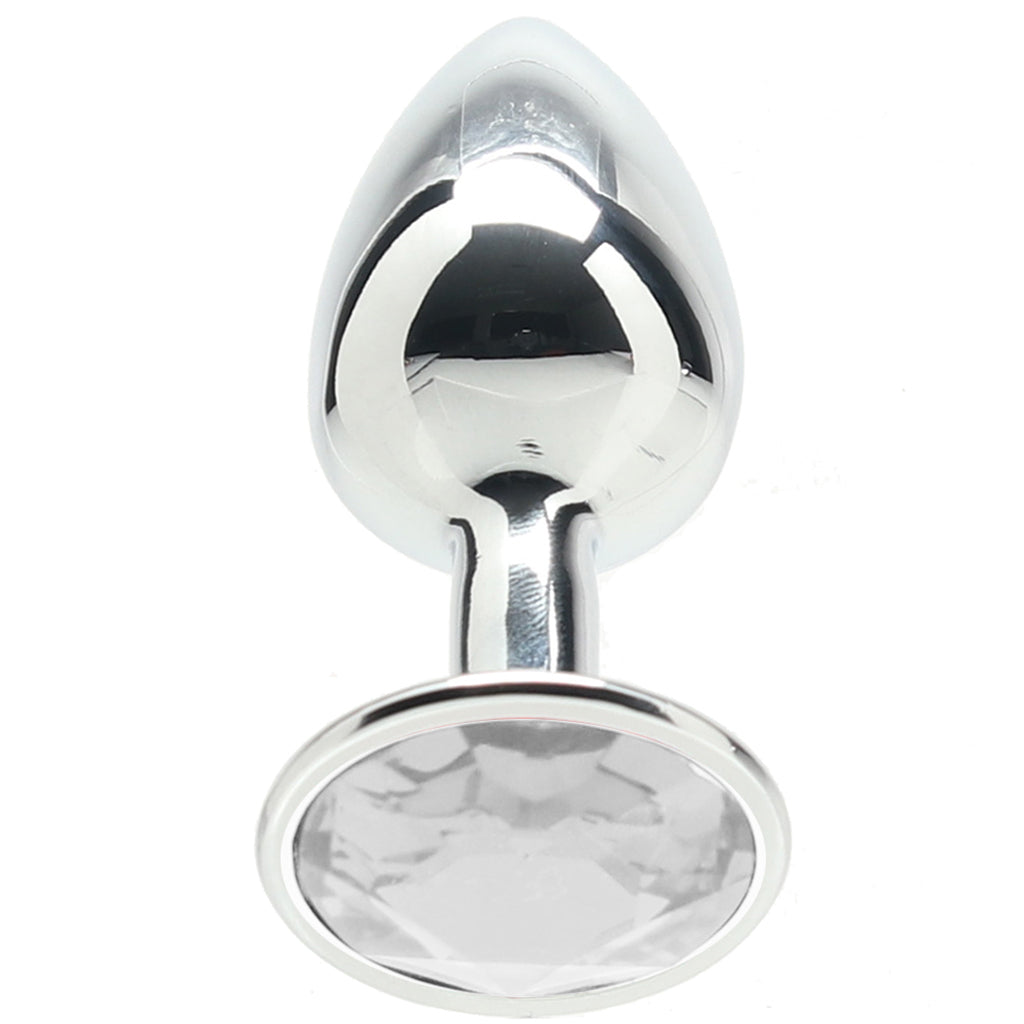 Ouch! Round Gem Silver Plug in Small Anal Sex Toys > Butt Plugs