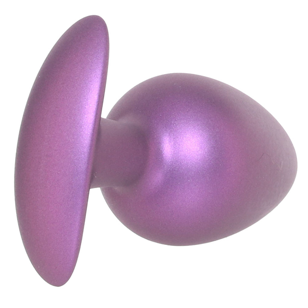 Ouch! Smooth Silicone 3.5 Inch Butt Plug in Metallic Purple Anal Sex Toys > Butt Plugs