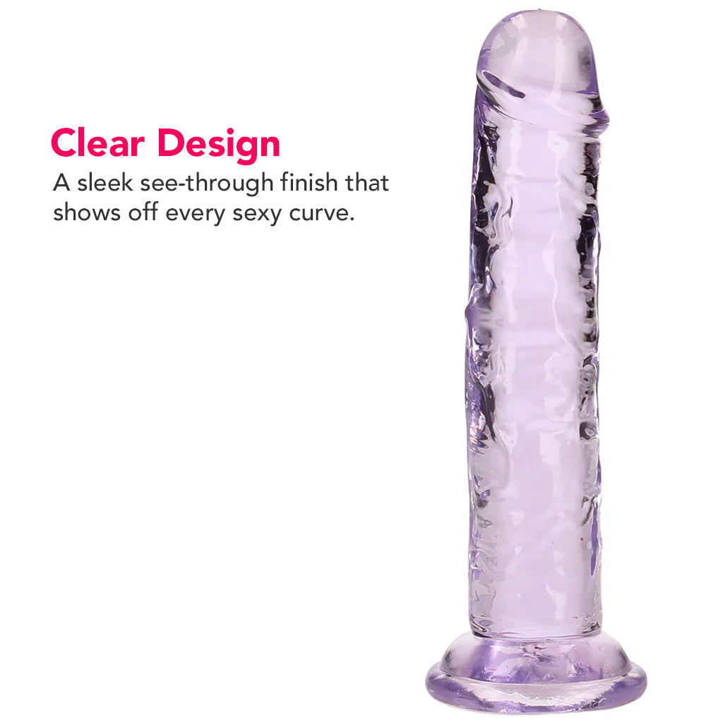 RealRock Crystal Clear Jelly 6 Inch Dildo in Purple Dildo Sex Toys > Realistic Dildos