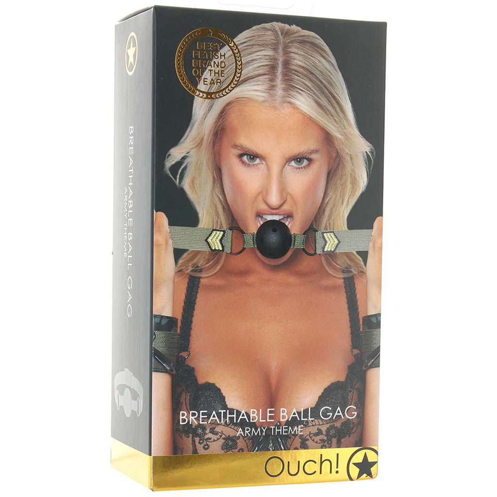 Ouch! Army Themed Breathable Ball Gag Bondage and Fetish > Ball Gags & Mouth Restraints